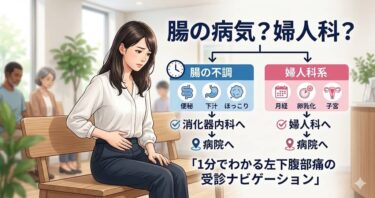 腸の病気？婦人科？1分でわかる左下腹部痛の受診ナビゲーション