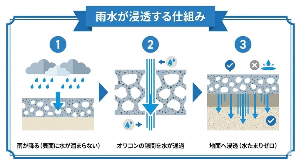 透水性コンクリートのメカニズム