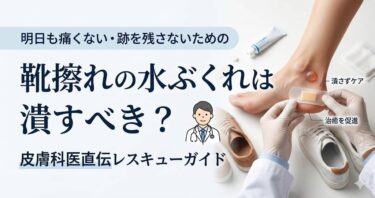 靴擦れの水ぶくれは潰すべき？