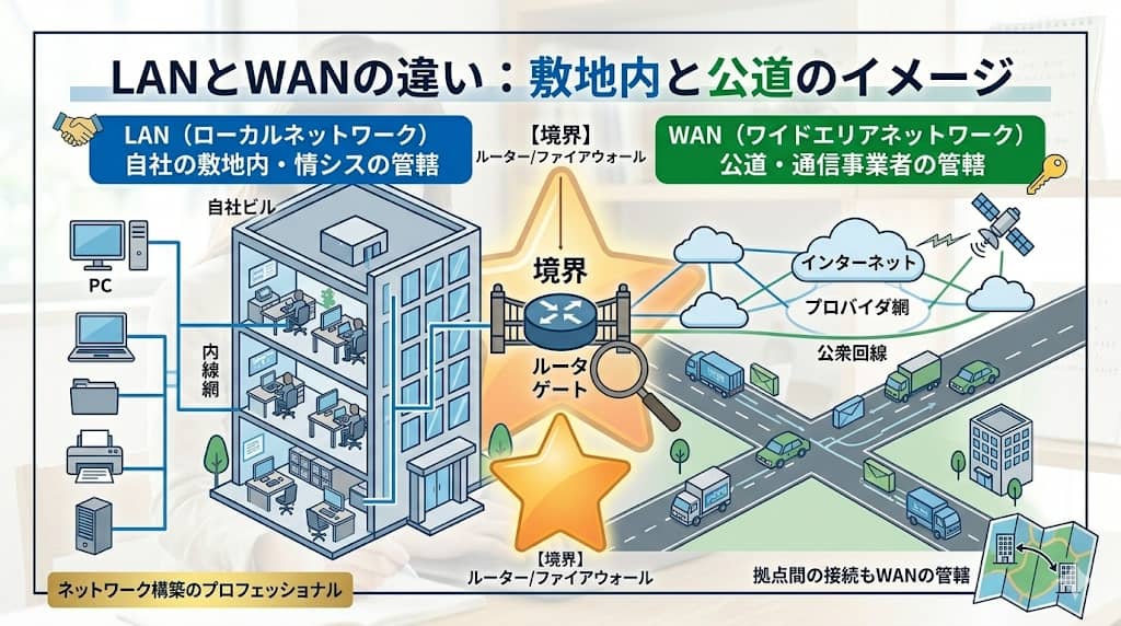 LANとWANの管轄範囲の違い