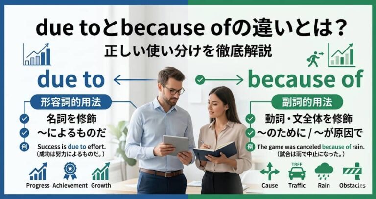 due toとbecause ofの違いとは？