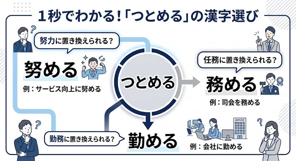 「つとめる」の熟語変換テスト