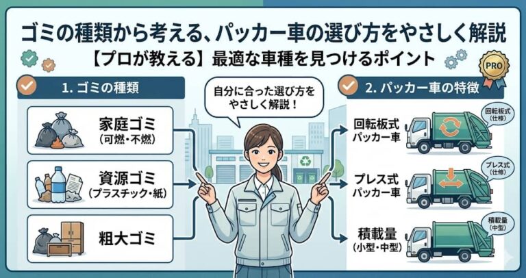 ゴミの種類から考える、パッカー車の選び方をやさしく解説