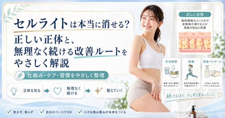 セルライトは本当に消せる？正しい正体と、無理なく続ける改善ルートをやさしく解説