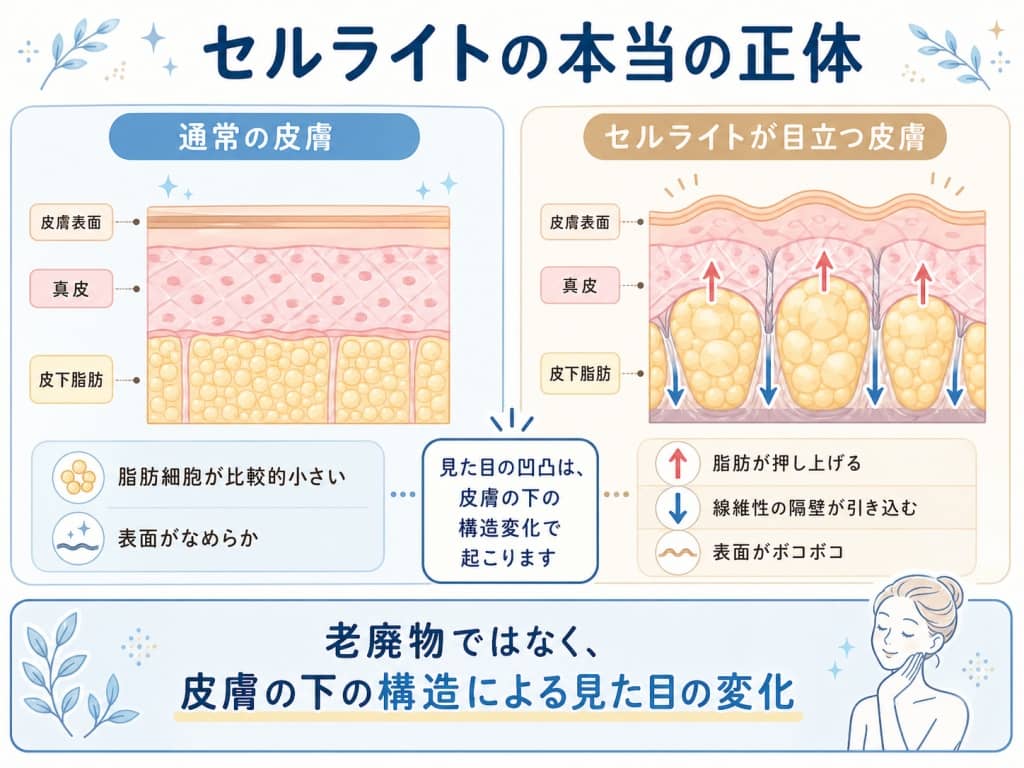 セルライト発生のメカニズム図解