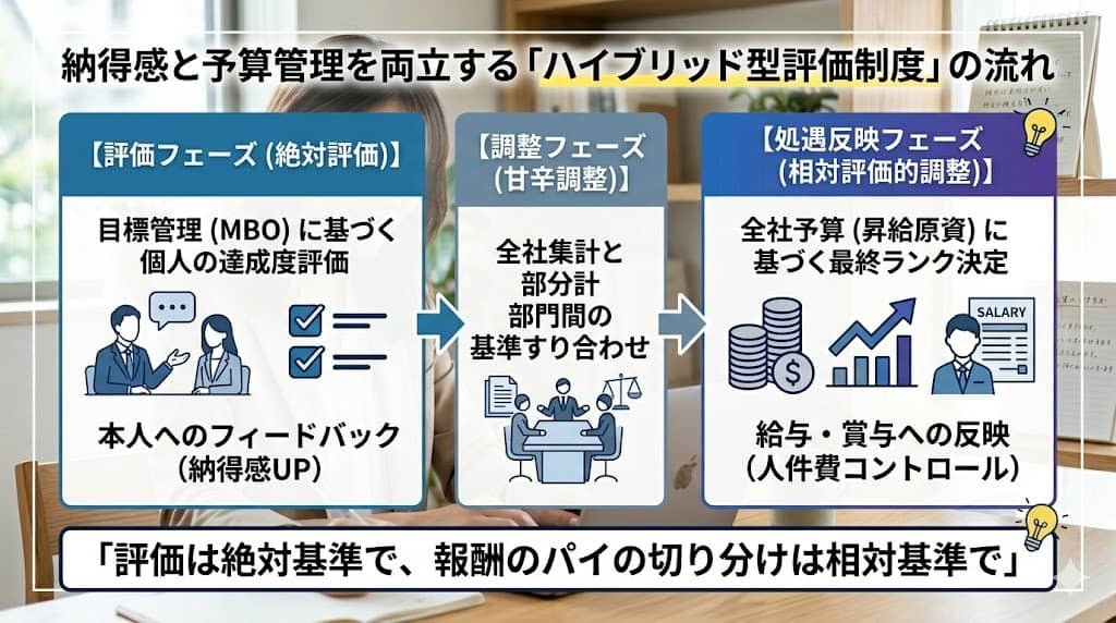 ハイブリッド型評価制度のプロセス図