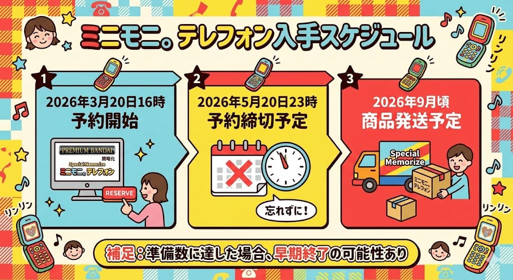 ミニモニ。テレフォン予約から到着までのタイムライン