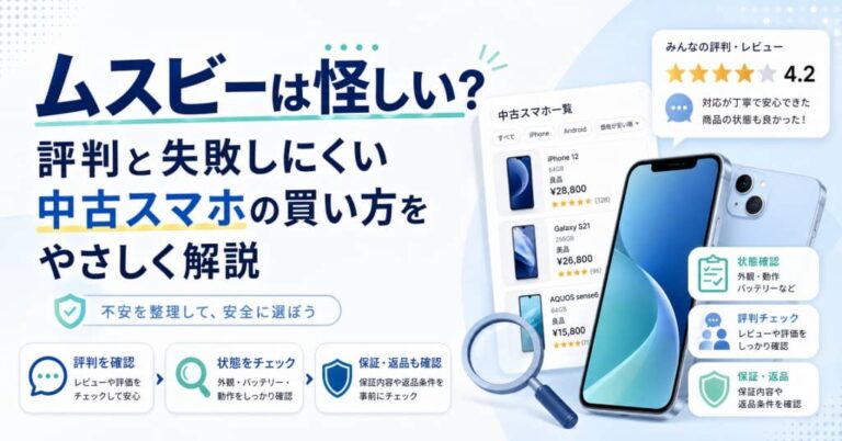 ムスビーは怪しい？評判と失敗しにくい中古スマホの買い方をやさしく解説