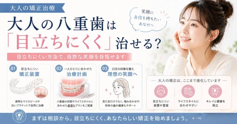 大人の八重歯は「目立ちにくく」治せる？