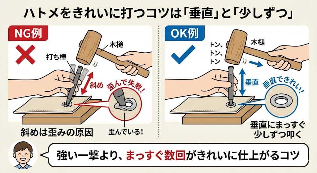 手打ち工具の正しい使い方