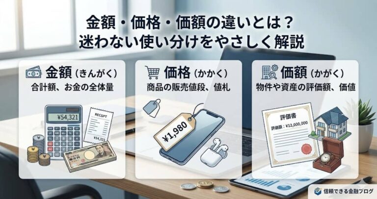 金額・価格・価額の違いとは？迷わない使い分けをやさしく解説
