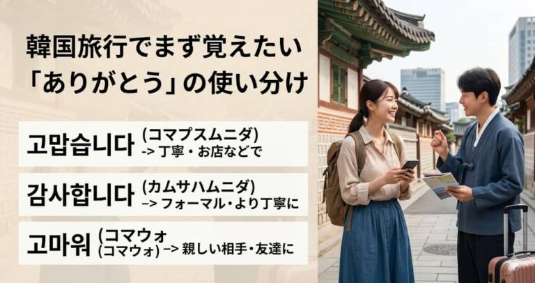 韓国旅行でまず覚えたい「ありがとう」の使い分け