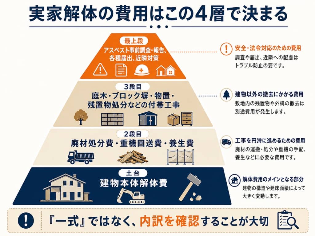 2026年度版・解体費用の内訳ピラミッド
