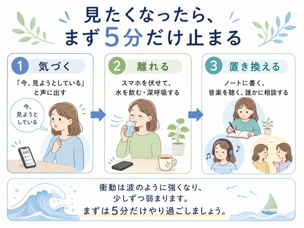 SNSを見たい衝動をやり過ごす3ステップ