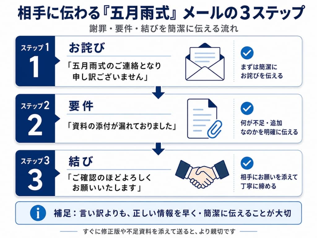 「五月雨式」メールの黄金構成図解