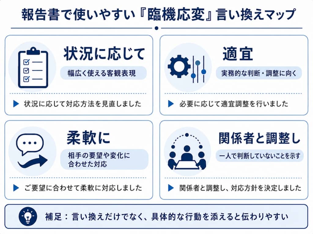 「臨機応変」の言い換えマトリクス