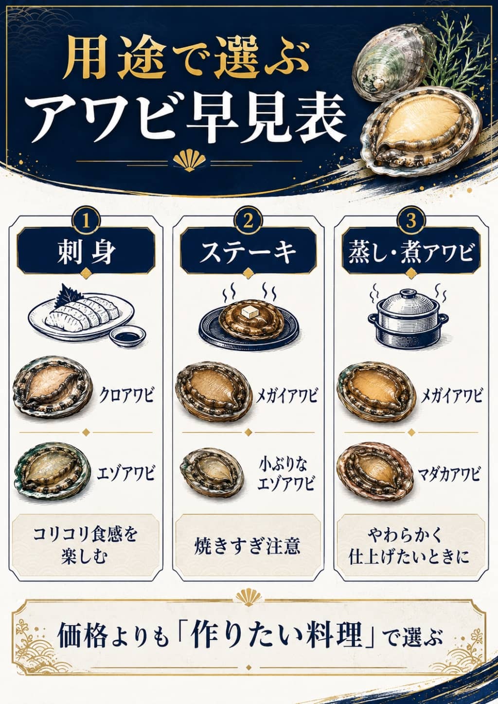 アワビの種類とおすすめ調理法