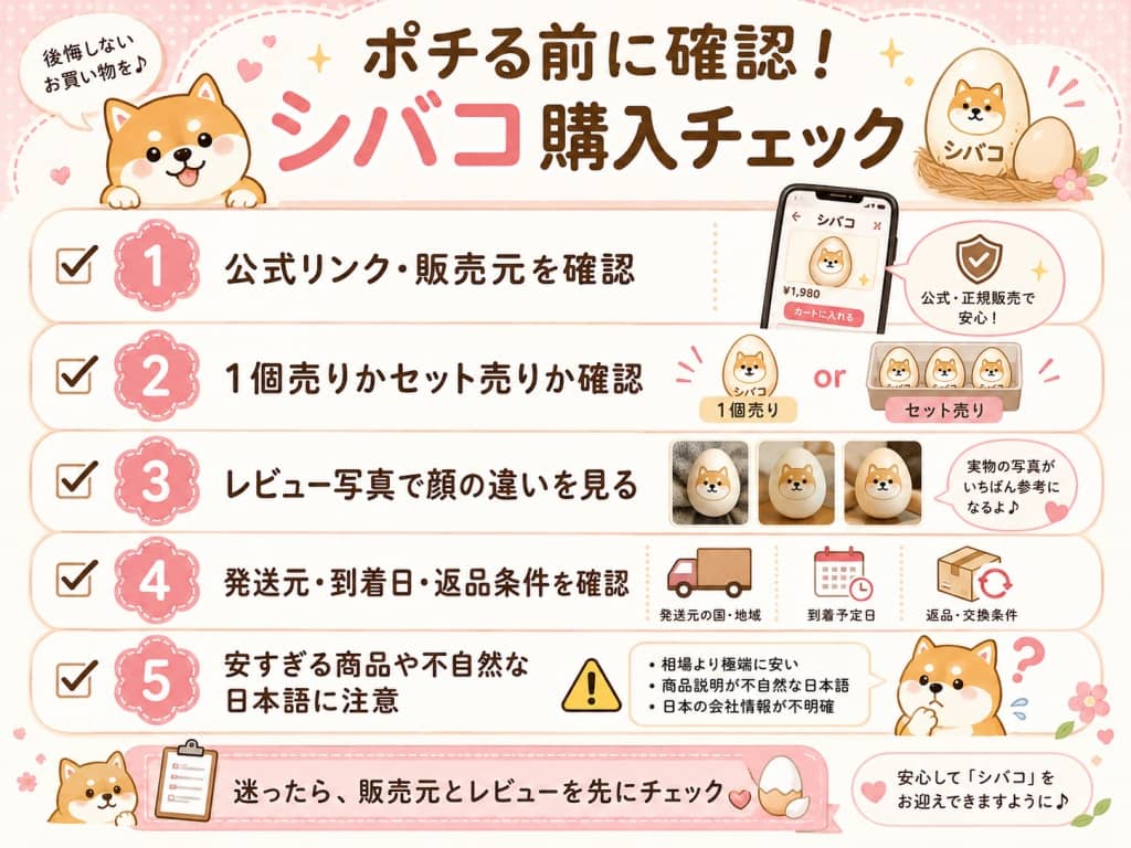 シバコ購入前チェックリスト