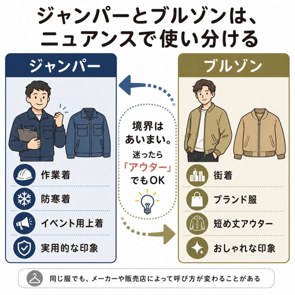 ジャンパーとブルゾンの違い