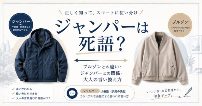 ジャンパーは死語？ブルゾンとの違い・ジャンバーとの関係・大人の言い換え方をやさしく解説