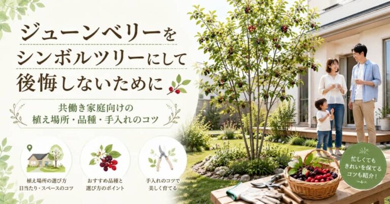 ジューンベリーをシンボルツリーにして後悔しないために｜共働き家庭向けの植え場所・品種・手入れのコツ