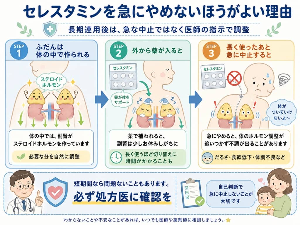 ステロイド長期連用後の急な中止が危険な理由