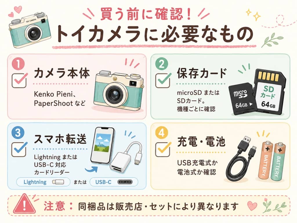 トイカメラ購入前の持ち物チェック