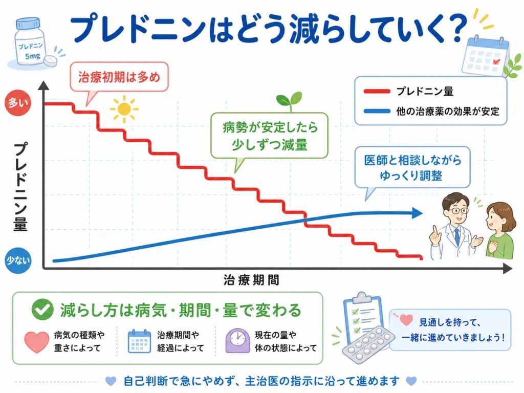 プレドニン減薬のロードマップ図