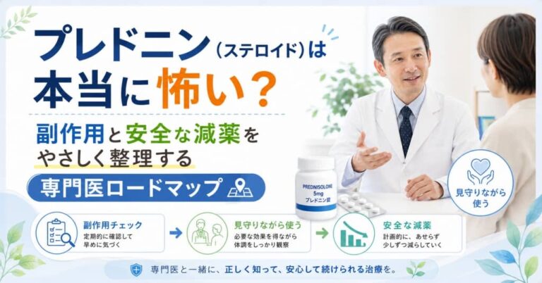 プレドニン（ステロイド）は本当に怖い？副作用と安全な減薬をやさしく整理する専門医ロードマップ