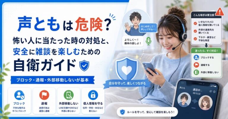 声ともは危険？怖い人に当たった時の対処と、安全に雑談を楽しむための自衛ガイド