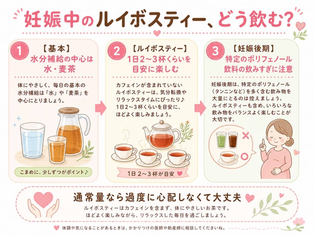 妊娠中のルイボスティーの飲み方の目安