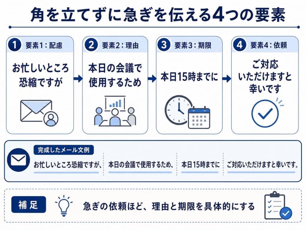 急ぎの依頼メールに必要な4要素
