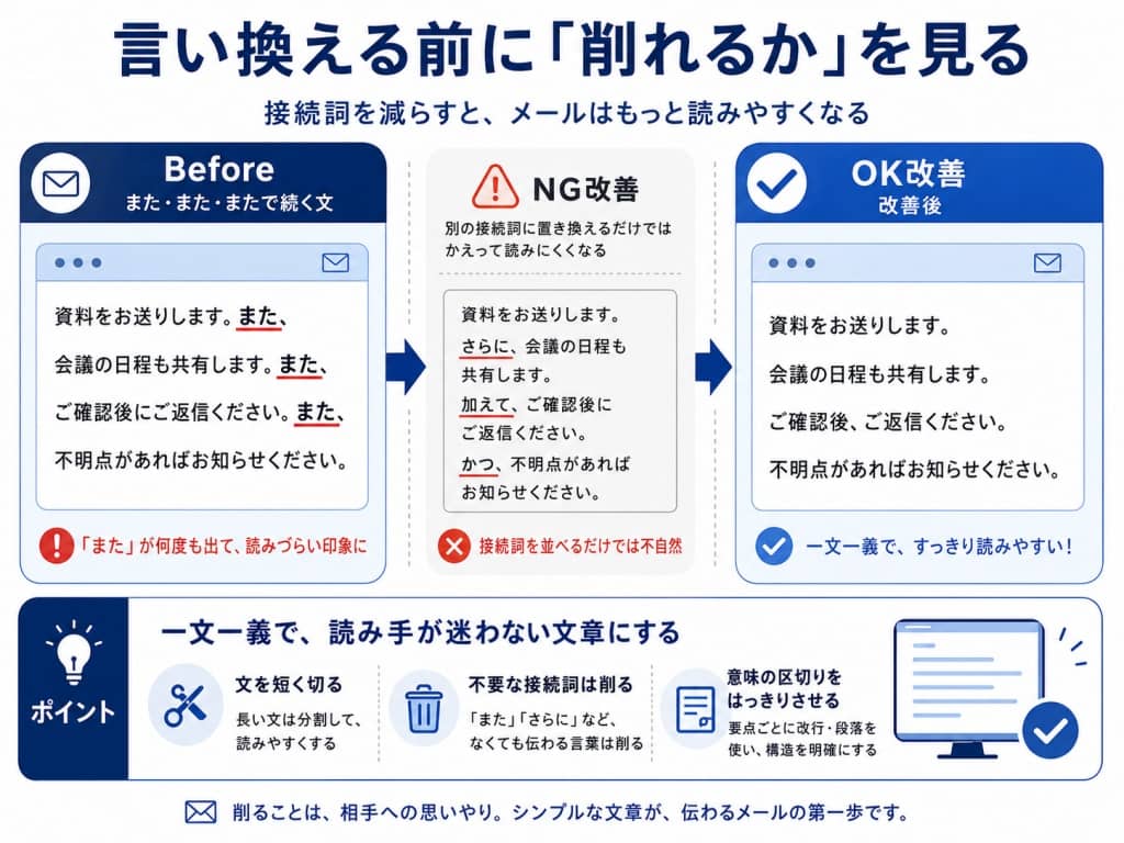 接続詞を削る文章術