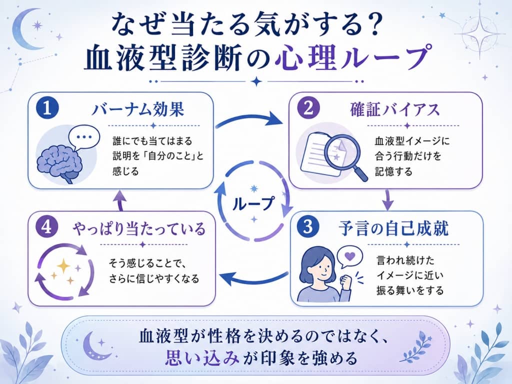血液型診断が「当たる」と感じる心理ループ