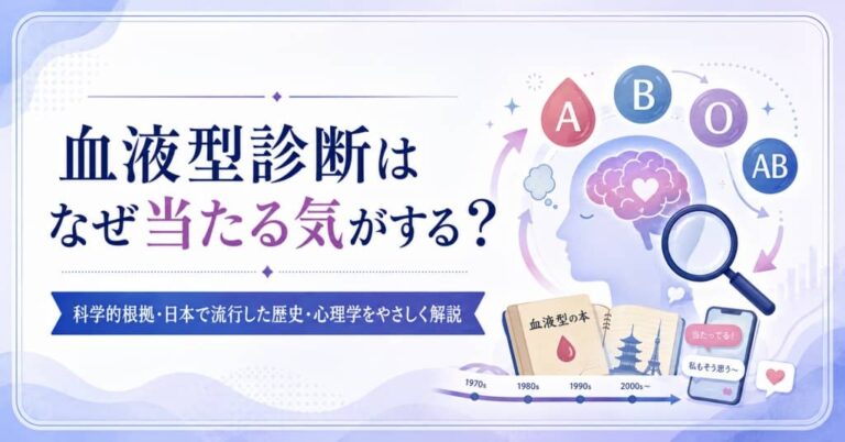 血液型診断はなぜ当たる気がする？科学的根拠・日本で流行した歴史・心理学をやさしく解説