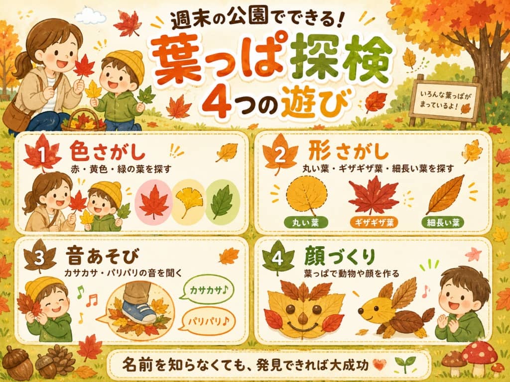 親子で楽しむ葉っぱ探検ゲーム