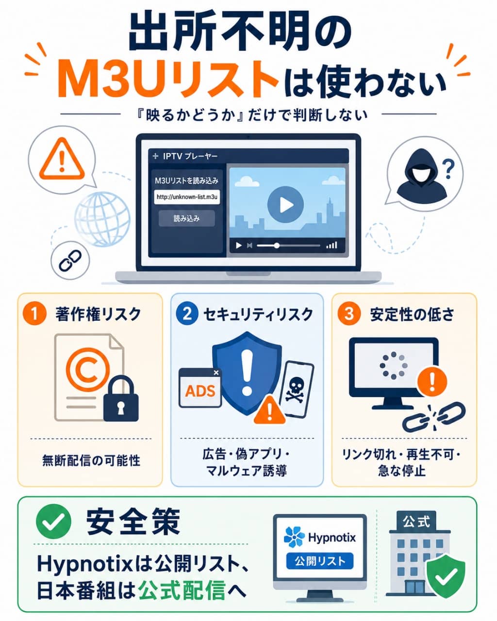 野良M3Uリストが危険な理由