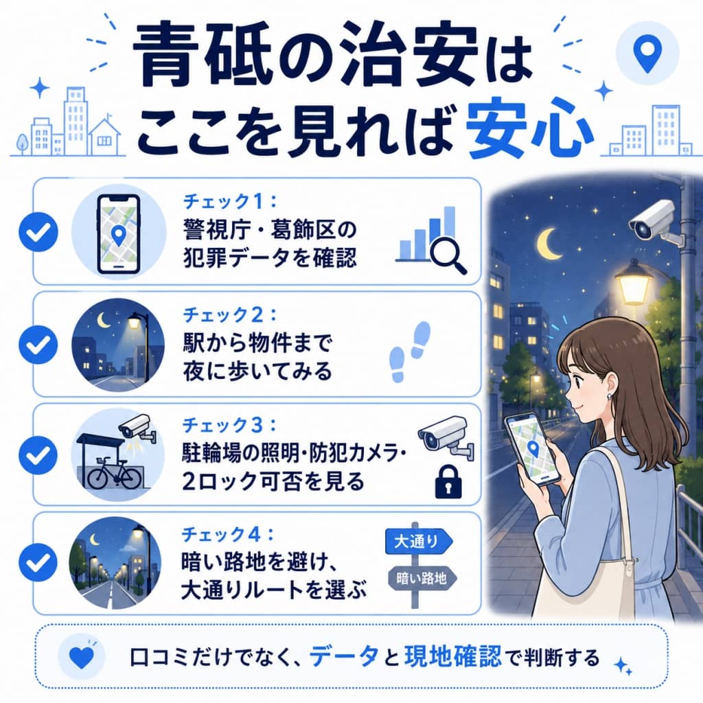 青砥で一人暮らしする前の治安チェック