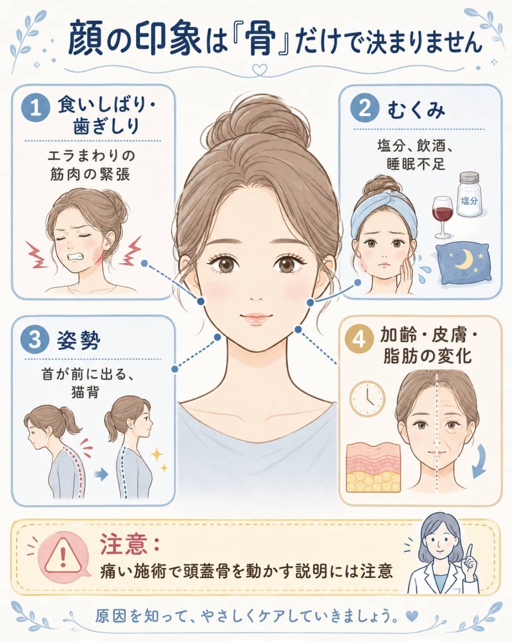 顔が大きく見える原因の整理図
