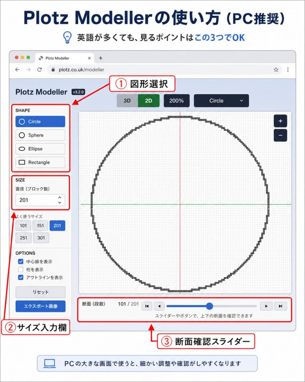 Plotz Modellerの基本的な使い方