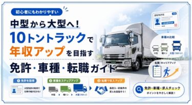 中型から大型へ！10トントラックで年収アップを目指す免許・車種・転職ガイド