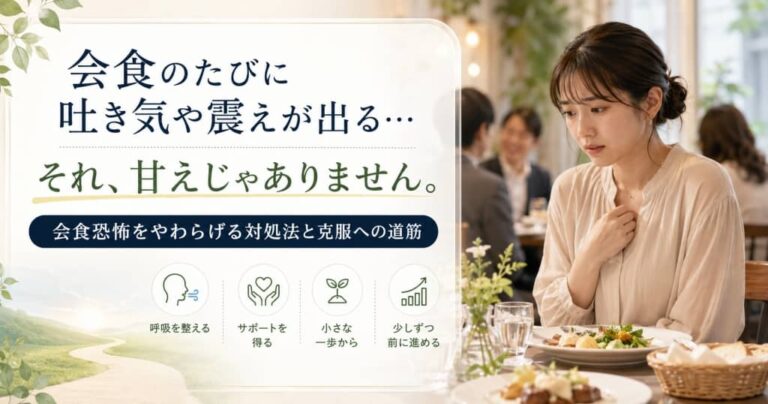 会食のたびに吐き気や震えが出る…それ、甘えじゃありません。会食恐怖をやわらげる対処法と克服への道筋