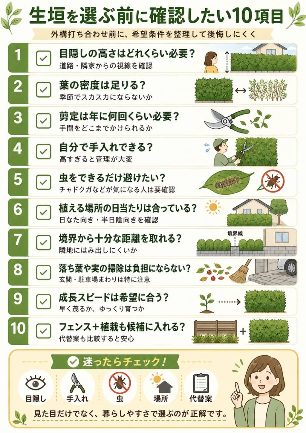 生垣選びで後悔しないチェックリスト