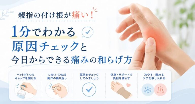 親指の付け根が痛い！1分でわかる原因チェックと今日からできる痛みの和らげ方