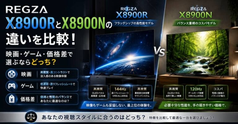REGZA X8900RとX8900Nの違いを比較！映画・ゲーム・価格差で選ぶならどっち？