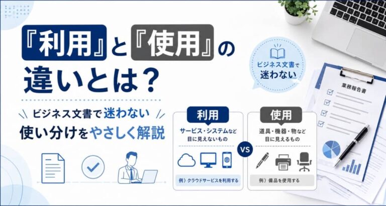 「利用」と「使用」の違いとは？ビジネス文書で迷わない使い分けをやさしく解説