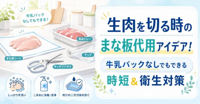 生肉を切る時のまな板代用アイデア！牛乳パックなしでもできる時短＆衛生対策