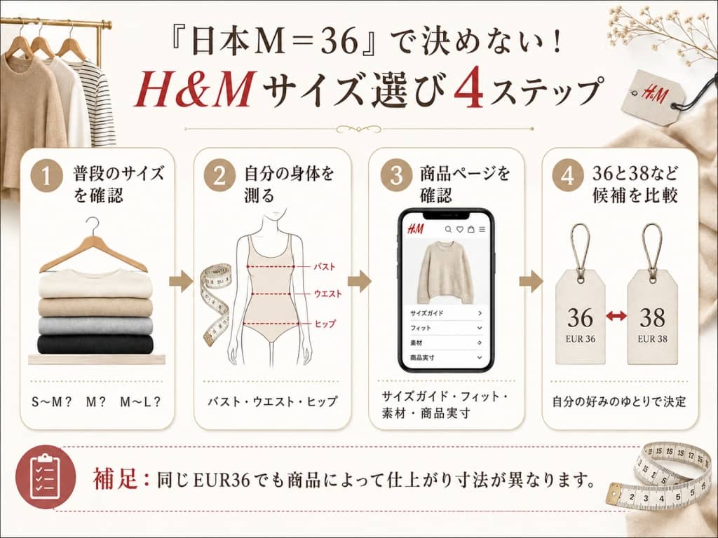 「日本M＝36」で決めない！H&Mサイズ選び4ステップ
