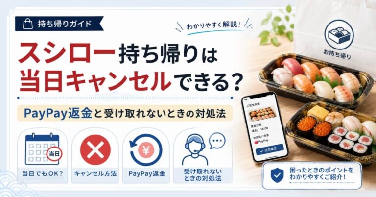 スシロー持ち帰りは当日キャンセルできる？PayPay返金と受け取れないときの対処法
