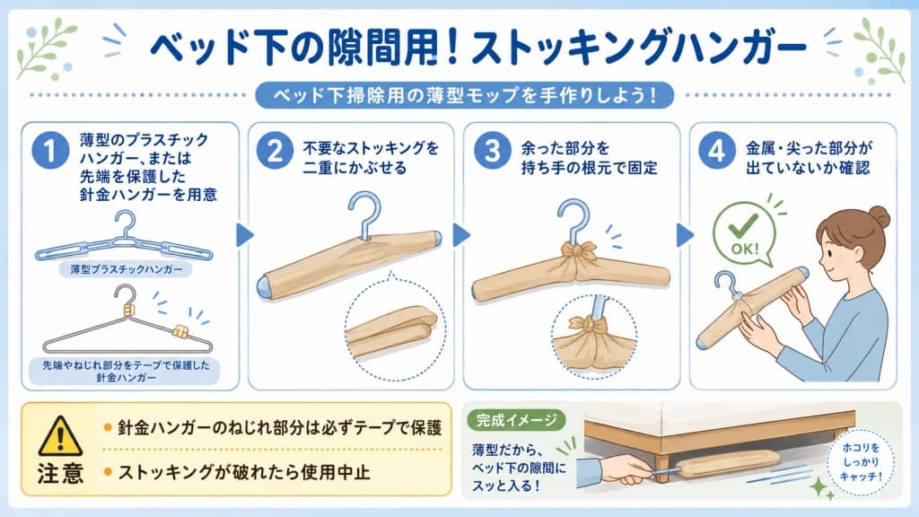 ベッド下の隙間用！ストッキングハンガー